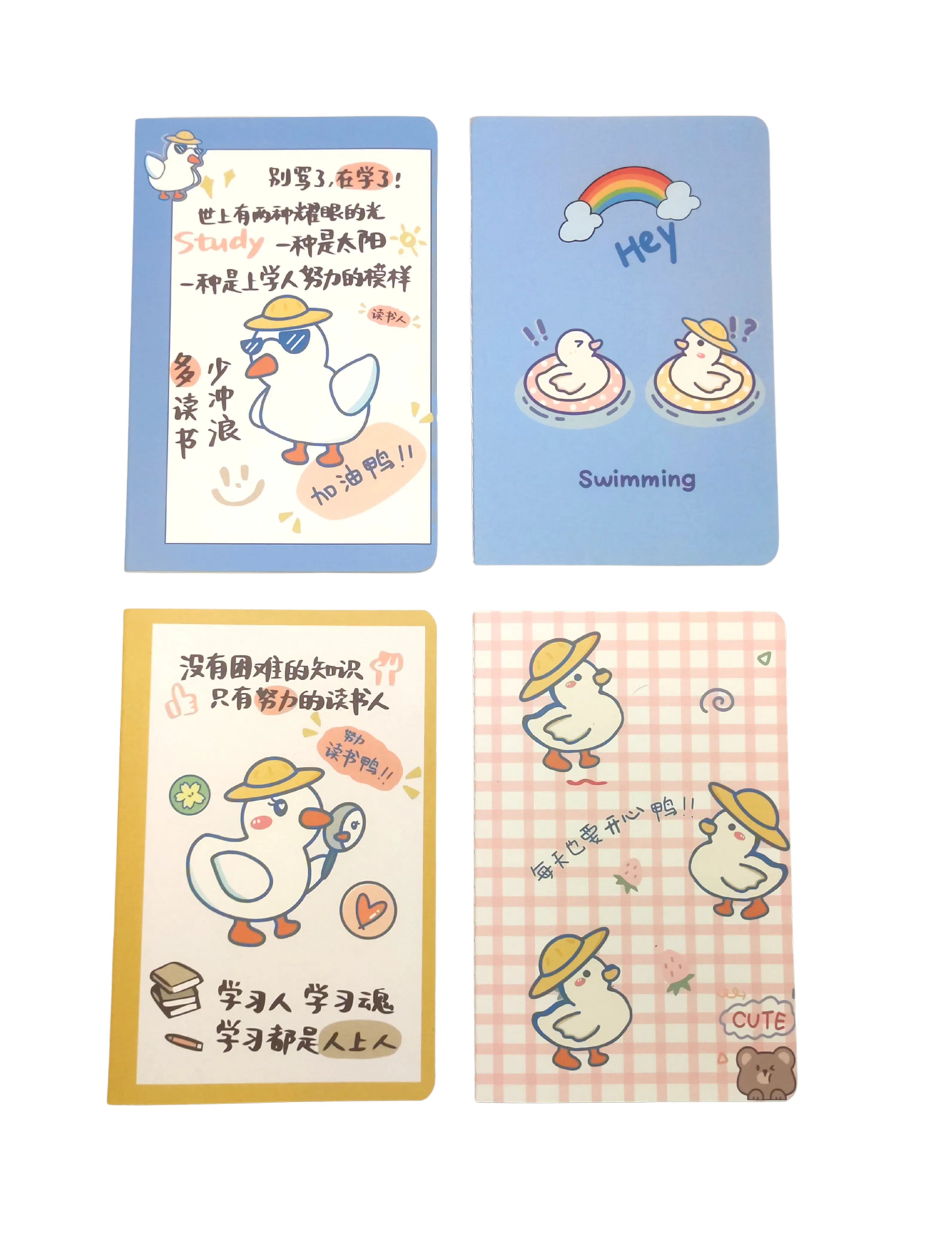 A5 Notebooks Cute Duck Design Cartoon Pattern Paper Cover Mini Notebook