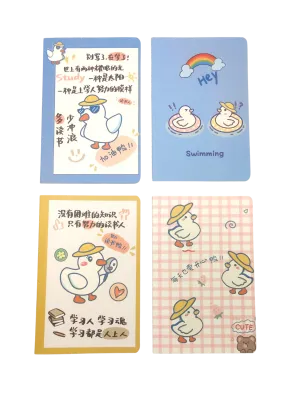 A5 Notebooks Cute Duck Design Cartoon Pattern Paper Cover Mini Notebook