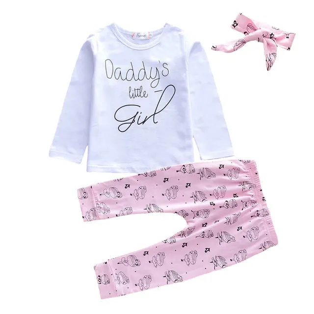 Baby Boy Clothes 2020 Autumn Baby Girl Clothing Sets Newborn Cotton Printed Long Sleeved T-shirt pants cap Kids 3pcs Suit