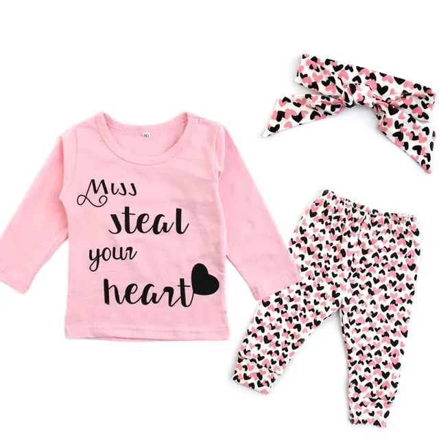 Baby Boy Clothes 2020 Autumn Baby Girl Clothing Sets Newborn Cotton Printed Long Sleeved T-shirt pants cap Kids 3pcs Suit