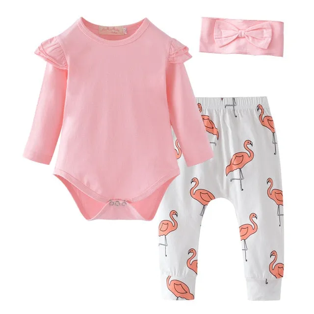 Baby Boy Clothes 2020 Autumn Baby Girl Clothing Sets Newborn Cotton Printed Long Sleeved T-shirt pants cap Kids 3pcs Suit