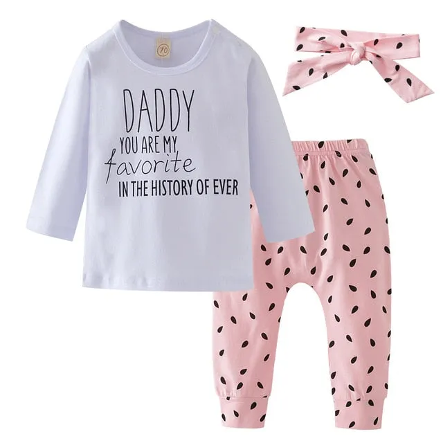 Baby Boy Clothes 2020 Autumn Baby Girl Clothing Sets Newborn Cotton Printed Long Sleeved T-shirt pants cap Kids 3pcs Suit