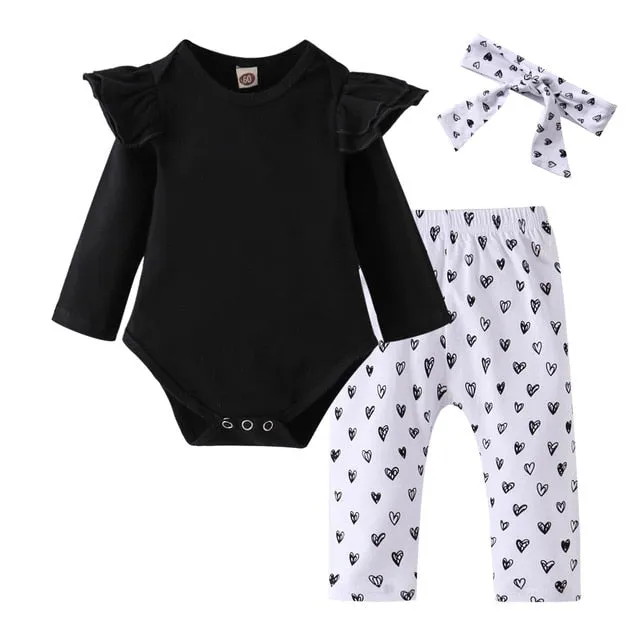 Baby Boy Clothes 2020 Autumn Baby Girl Clothing Sets Newborn Cotton Printed Long Sleeved T-shirt pants cap Kids 3pcs Suit