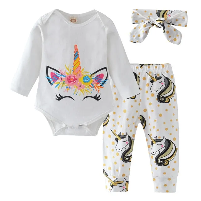 Baby Boy Clothes 2020 Autumn Baby Girl Clothing Sets Newborn Cotton Printed Long Sleeved T-shirt pants cap Kids 3pcs Suit