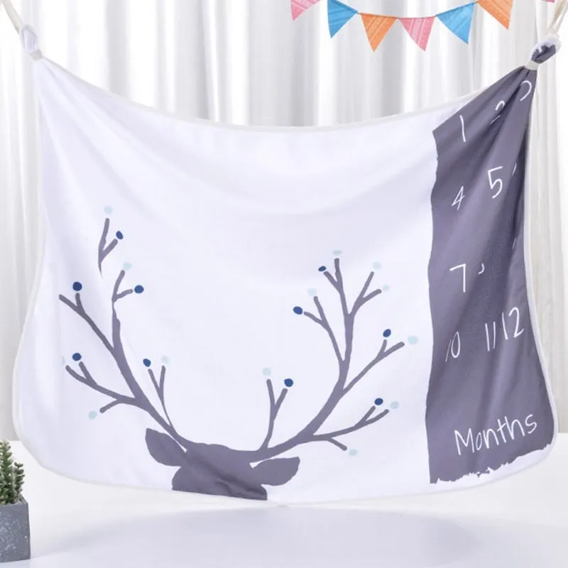 Baby Boy Milestone Month Blanket Deer Camping Outdoors Rustic Boho Baby Shower Gift