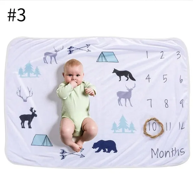 Baby Boy Milestone Month Blanket Deer Camping Outdoors Rustic Boho Baby Shower Gift