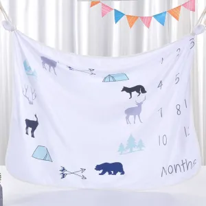 Baby Boy Milestone Month Blanket Deer Camping Outdoors Rustic Boho Baby Shower Gift