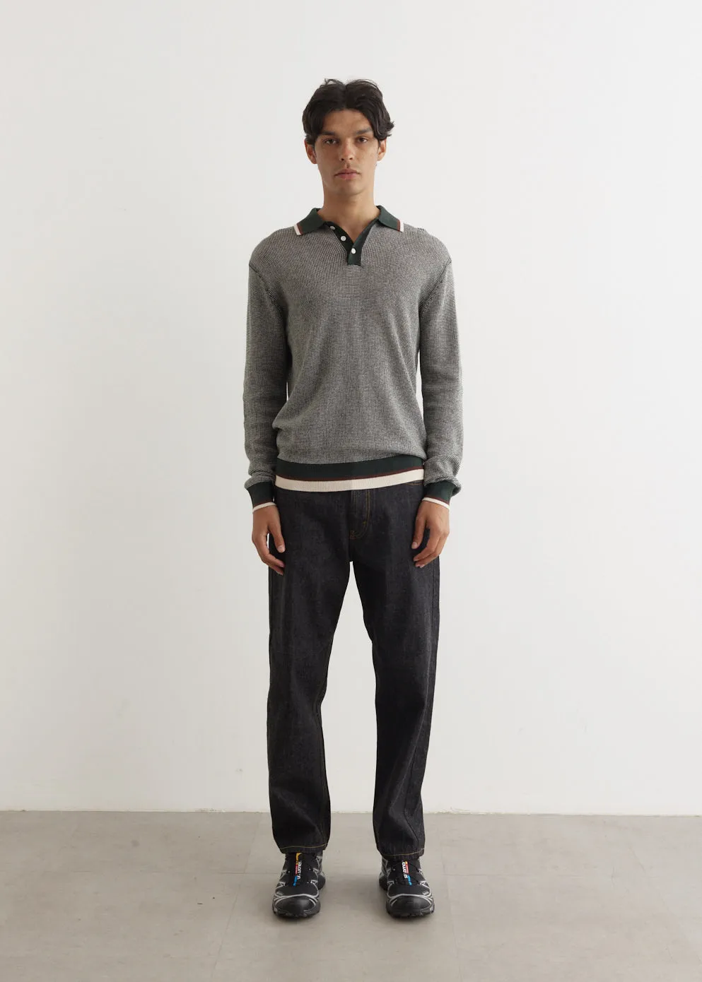 Collar Line Knit Polo
