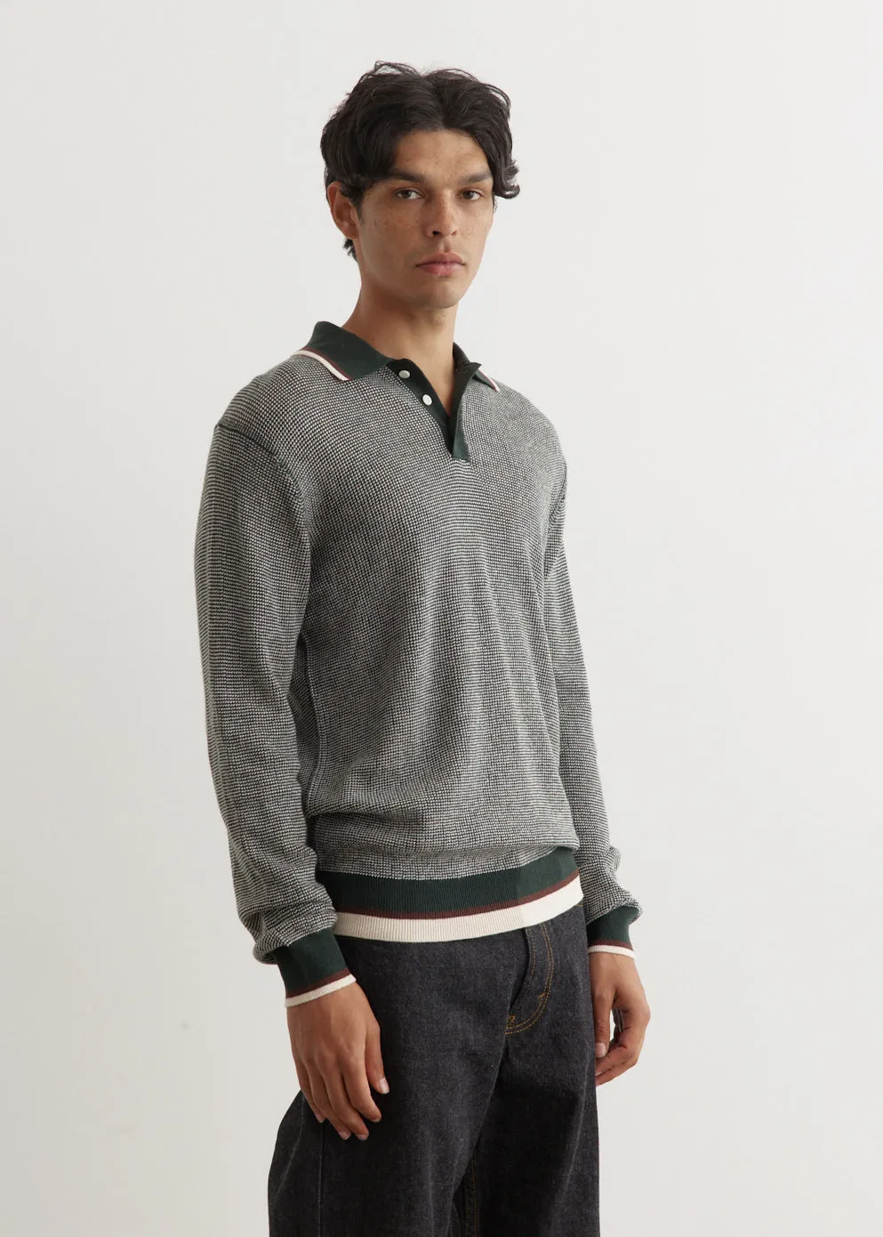 Collar Line Knit Polo