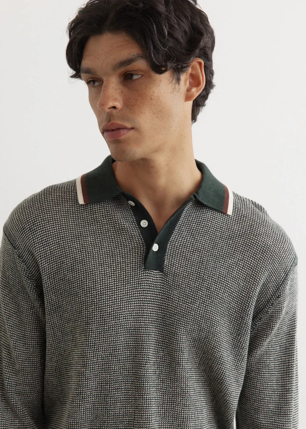 Collar Line Knit Polo