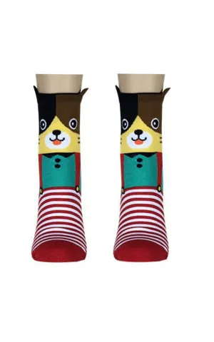 DB76124 Cute Animal Cartoon Cotton Casual Socks  (12prs Pack)