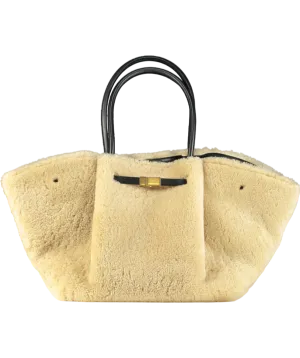 DeMellier London Natural Midi Shearling New York Tote Bag