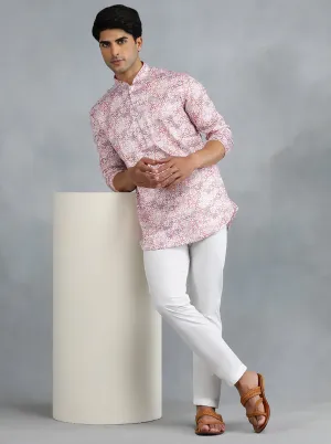 Dusty Pink Self Design Kurta | The Kurta Company