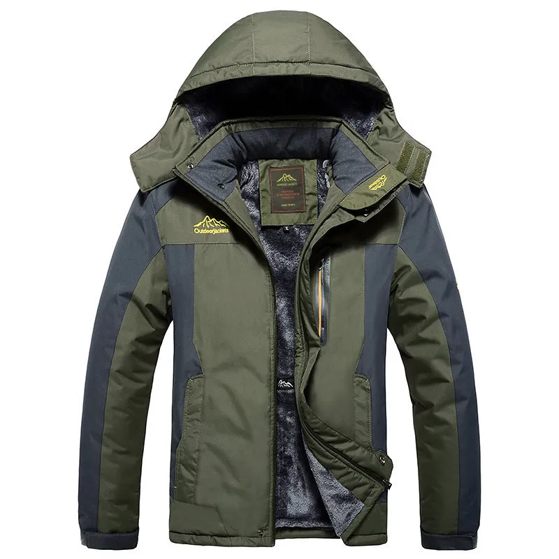Fleece Padded Hooded Windproof Mountaineering Suit