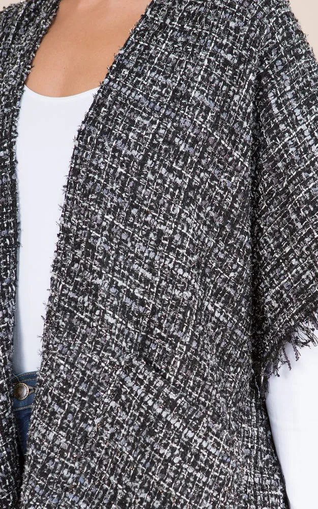 KA21D3 Tweed Design Kimono Shawl