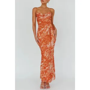 Mesh Overlay Material Maxi Dress NB