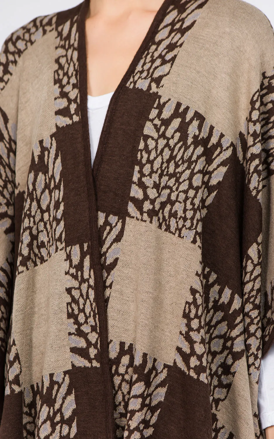 RA94B4 Border Design Ruana Shawl