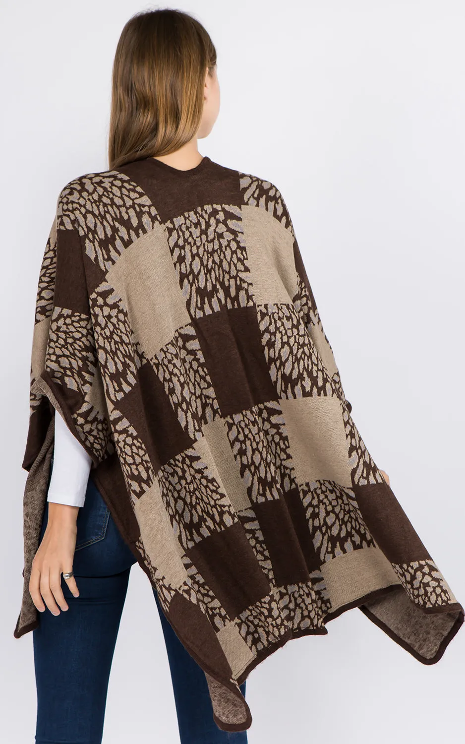 RA94B4 Border Design Ruana Shawl