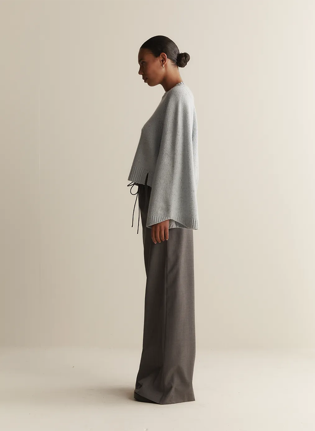 Sophia Wool Palazzo Pant | Charcoal
